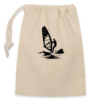 Surf technique with wind power, wind and sea breeze - Closable cotton gift bag (14x20cm) - nature - Front