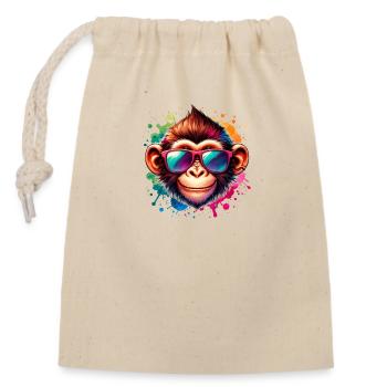 Cool Monkey - Funky Monkey - Closable cotton gift bag (14x20cm) - nature - Front