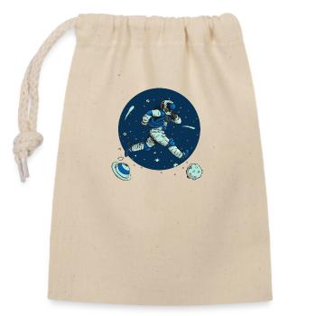Runner Cosmonaute - Sac cadeau en coton avec cordon (14 x 20 cm) - nature - Devant
