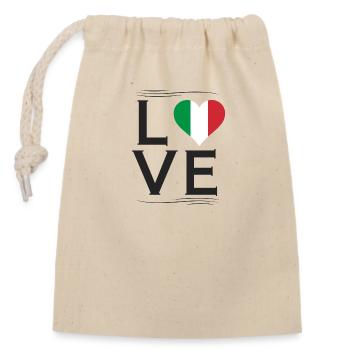 Italy love love italy jersey jersey pride - Closable cotton gift bag (14x20cm) - nature - Front