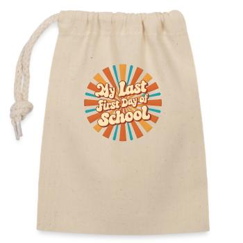 back to school - Closable cotton gift bag (14x20cm) - nature - Front