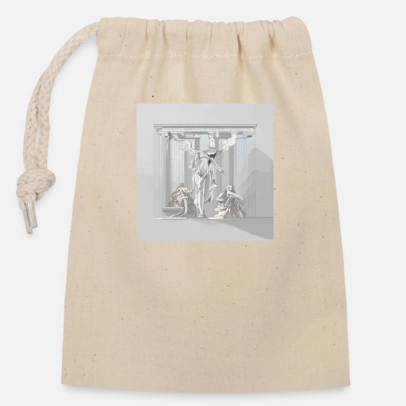 Minimalism x Mythology - Closable cotton gift bag (14x20cm) - nature