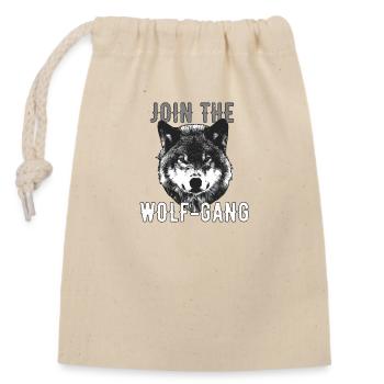 Rejoignez le gang des loups Bien-être animal Loup Anti Wolf Chasse au loup - Sac cadeau en coton avec cordon (14 x 20 cm) - nature - Devant