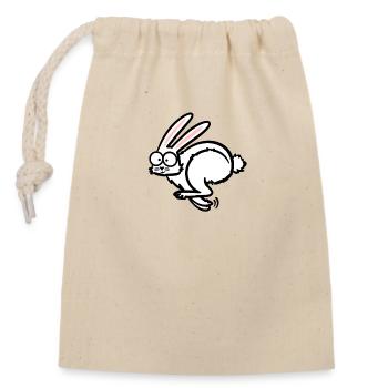Run Rabbit - Verschließbarer Geschenkbeutel aus Baumwolle (14x20cm) - Natur - Vorne