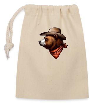 Cherif Bear - Closable cotton gift bag (14x20cm) - nature - Front