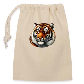 Wildes Tier, Freier Tiger - Verschließbarer Geschenkbeutel aus Baumwolle (14x20cm) - Natur - Vorne