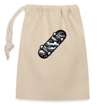 Skateboard Fun, Moyen De Transport Cool - Sac cadeau en coton avec cordon (14 x 20 cm) - nature - Devant