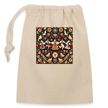 Folklore Festival - Closable cotton gift bag (14x20cm) - nature - Front