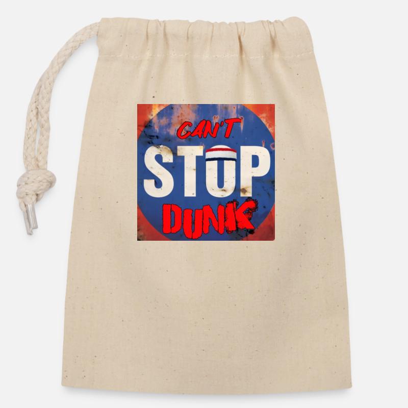 CAN'T STOP DUNK - Closable cotton gift bag (14x20cm) - nature