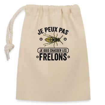 Je Peux Pas Je dois Chasser Les Frelons - Sac cadeau en coton avec cordon (14 x 20 cm) - nature - Devant