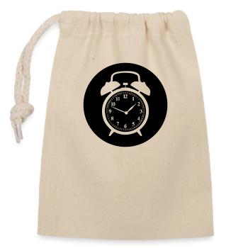alarm clock - Closable cotton gift bag (14x20cm) - nature - Front