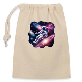 Astronaut Dreaming - Cosmic Galaxy Adventure - Closable cotton gift bag (14x20cm) - nature - Front