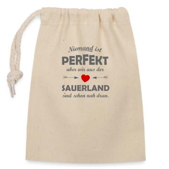 Das Sauerland in Deutschland - Verschließbarer Geschenkbeutel aus Baumwolle (14x20cm) - Natur - Vorne