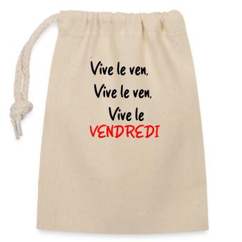 vive le VENDREDI - Sac cadeau en coton avec cordon (14 x 20 cm) - nature - Devant