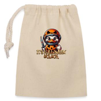 Canard d’Halloween - Sac cadeau en coton avec cordon (14 x 20 cm) - nature - Devant