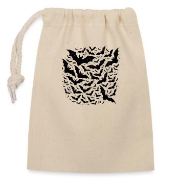 Wild flying bats as a night swarm - Closable cotton gift bag (14x20cm) - nature - Front