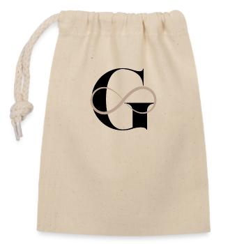 Lettre g infinie - Sac cadeau en coton avec cordon (14 x 20 cm) - nature - Devant