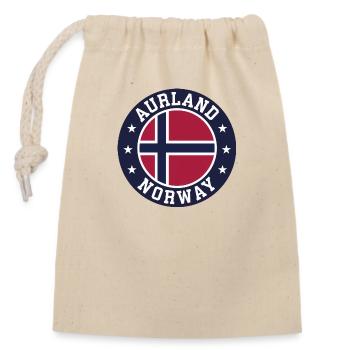 Drapeau Aurland Norway - Sac cadeau en coton avec cordon (14 x 20 cm) - nature - Devant