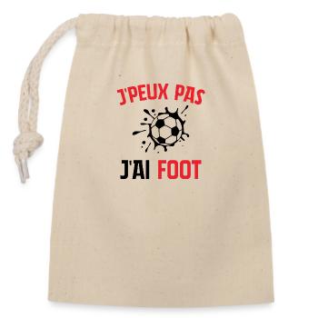 J´Peux Pas J´Ai Foot Football Enfant Garcon - Sac cadeau en coton avec cordon (14 x 20 cm) - nature - Devant