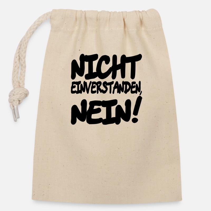 nicht nein - Verschließbarer Geschenkbeutel aus Baumwolle (14x20cm) - Natur
