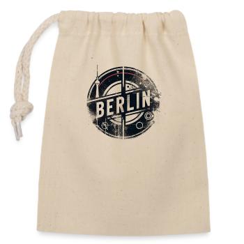 Berlin Grunge Design Alexanderplatz Berlin Ours - Sac cadeau en coton avec cordon (14 x 20 cm) - nature - Devant