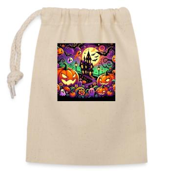 Halloween-Tag - Verschließbarer Geschenkbeutel aus Baumwolle (14x20cm) - Natur - Vorne