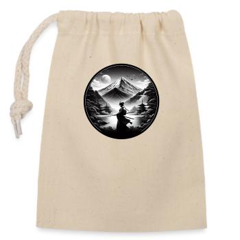 Femme fuji - Sac cadeau en coton avec cordon (14 x 20 cm) - nature - Devant