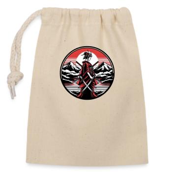Women's kimono katana - Closable cotton gift bag (14x20cm) - nature - Front