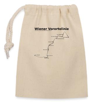 Wiener Vorortelinie - Verschließbarer Geschenkbeutel aus Baumwolle (14x20cm) - Natur - Vorne