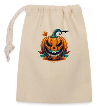 Wild, wütend, kämpferisch, kämpferisch, Halloween, Pumkin - Verschließbarer Geschenkbeutel aus Baumwolle (14x20cm) - Natur - Vorne