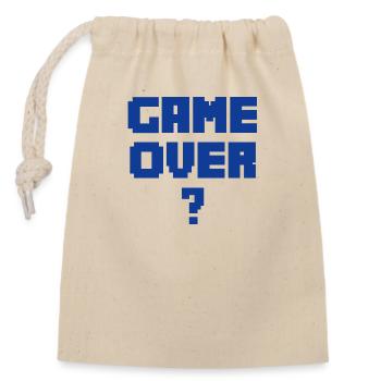 GAME OVER blau - Verschließbarer Geschenkbeutel aus Baumwolle (14x20cm) - Natur - Vorne