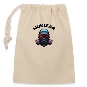 Gas mask - Closable cotton gift bag (14x20cm) - nature - Front