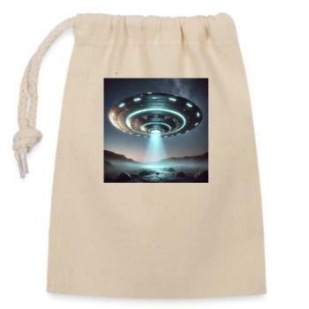 OVNI - Sac cadeau en coton avec cordon (14 x 20 cm) - nature - Devant