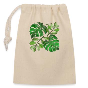 List - Closable cotton gift bag (14x20cm) - nature - Front