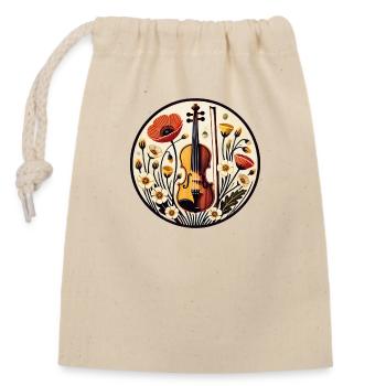 Violon - Sac cadeau en coton avec cordon (14 x 20 cm) - nature - Devant