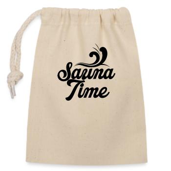Sauna Wellness Spa - Closable cotton gift bag (14x20cm) - nature - Front