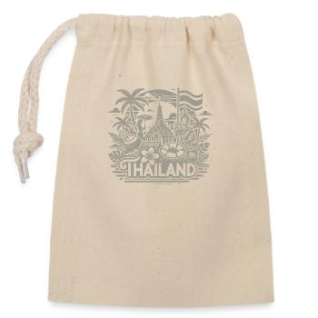 Thailand - 2 - Verschließbarer Geschenkbeutel aus Baumwolle (14x20cm) - Natur - Vorne