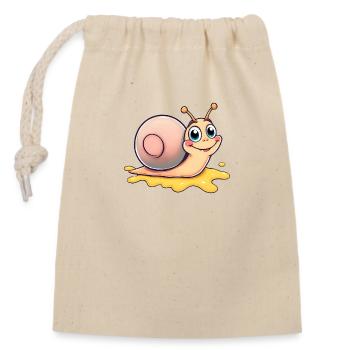 Happy Snail Leaving a Colorful Trail - Closable cotton gift bag (14x20cm) - nature - Front