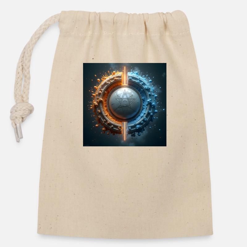 DrachenqodeLÜ - Closable cotton gift bag (14x20cm) - nature