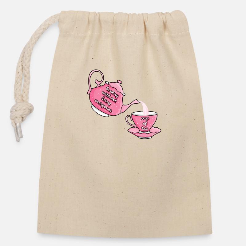 Sayings Tea - Closable cotton gift bag (14x20cm) - nature