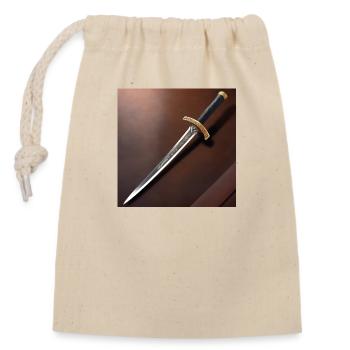 Samurai Sabre Poster Design - Closable cotton gift bag (14x20cm) - nature - Front