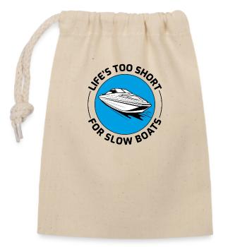 Speedboat Lifestyle Design for Fast Boating Fans - Closable cotton gift bag (14x20cm) - nature - Front