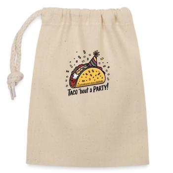 Taco ’bout a party! - Closable cotton gift bag (14x20cm) - nature - Front