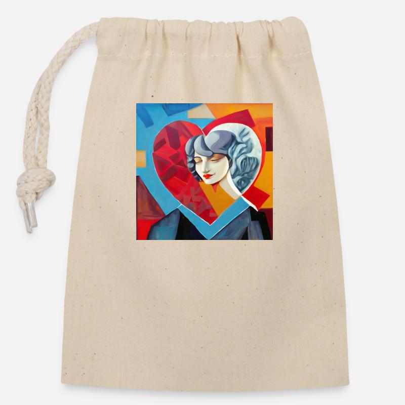 Serenity - Closable cotton gift bag (14x20cm) - nature