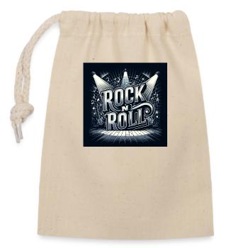 Rock'n'Roll - Verschließbarer Geschenkbeutel aus Baumwolle (14x20cm) - Natur - Vorne