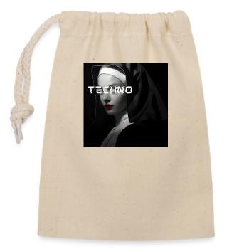 Techno Nun - Rave Design - Verschließbarer Geschenkbeutel aus Baumwolle (14x20cm) - Natur - Vorne