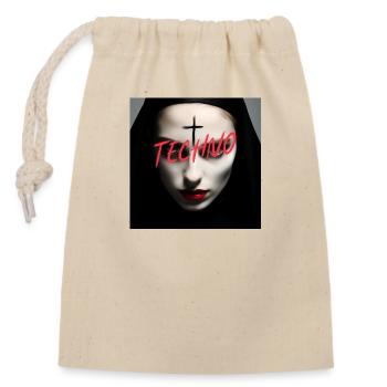 Nonne techno satanique - Rave Design - Sac cadeau en coton avec cordon (14 x 20 cm) - nature - Devant