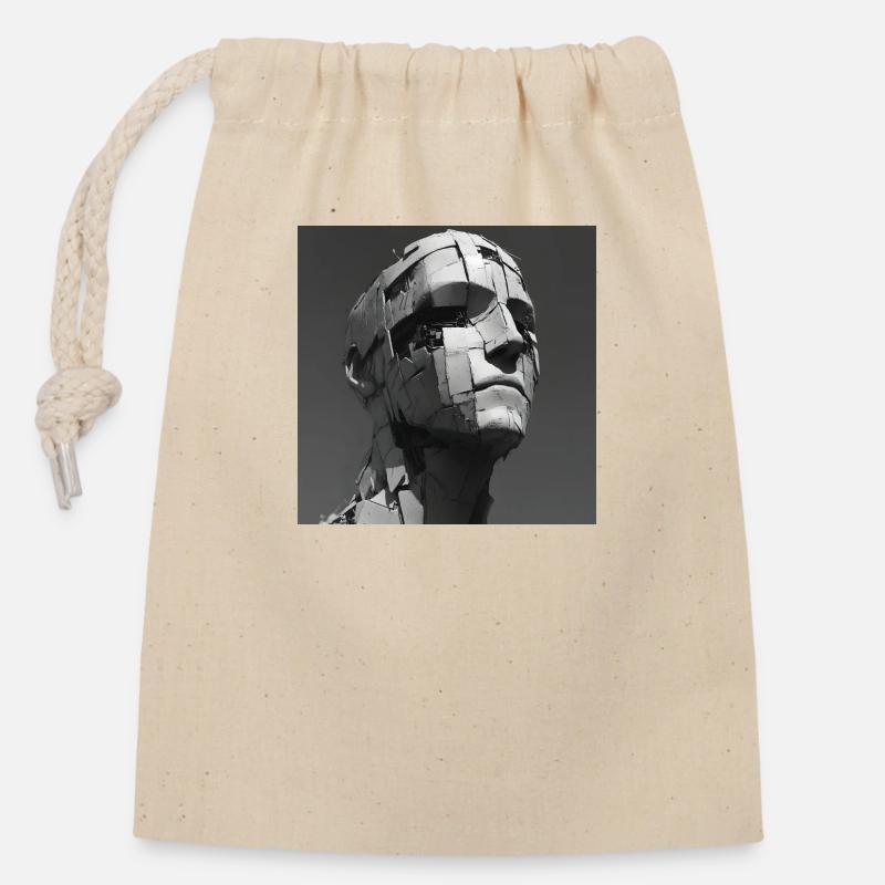 Concretion - Closable cotton gift bag (14x20cm) - nature