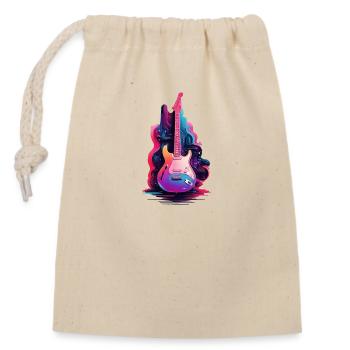 Guitare Rock Musique - Sac cadeau en coton avec cordon (14 x 20 cm) - nature - Devant
