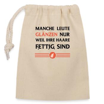 Design "Greasy Shine" - Verschließbarer Geschenkbeutel aus Baumwolle (14x20cm) - Natur - Vorne